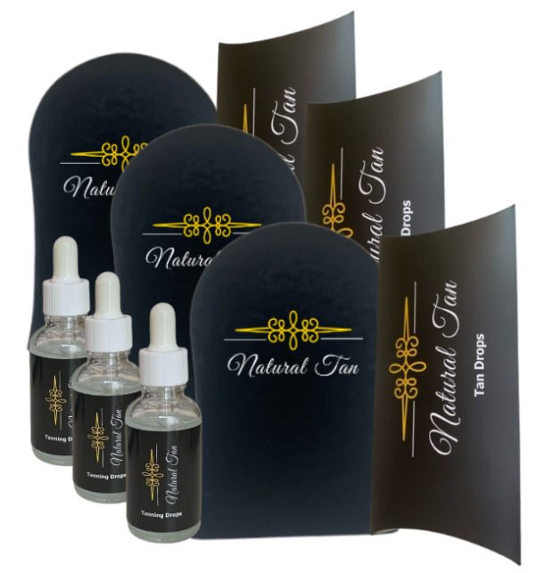 Natural Tan Drops 3X inclusief kwast of handschoen